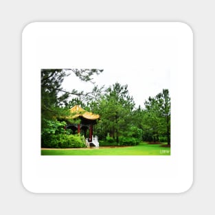 japan pagoda in houston floral zen garden landscape ecopop photo Magnet