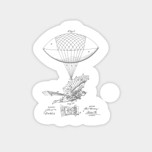 Flying Machine Vintage Patent Drawing Funny Novelty T-Shirt Magnet