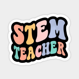 Back To School Teacher Squad Groovy Retro Stem Teacher Magnet