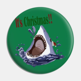 Christmas Shark Pin