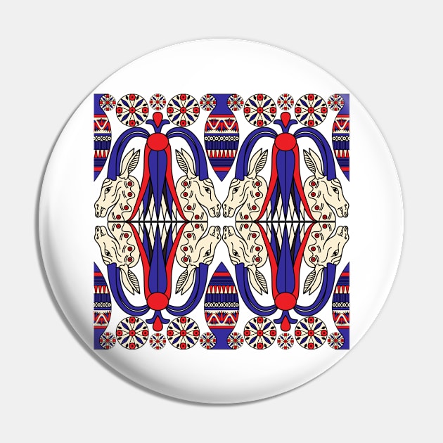 Egypt style symbol pattern in red and blue Pin by BE MY GUEST MARKETING LLC