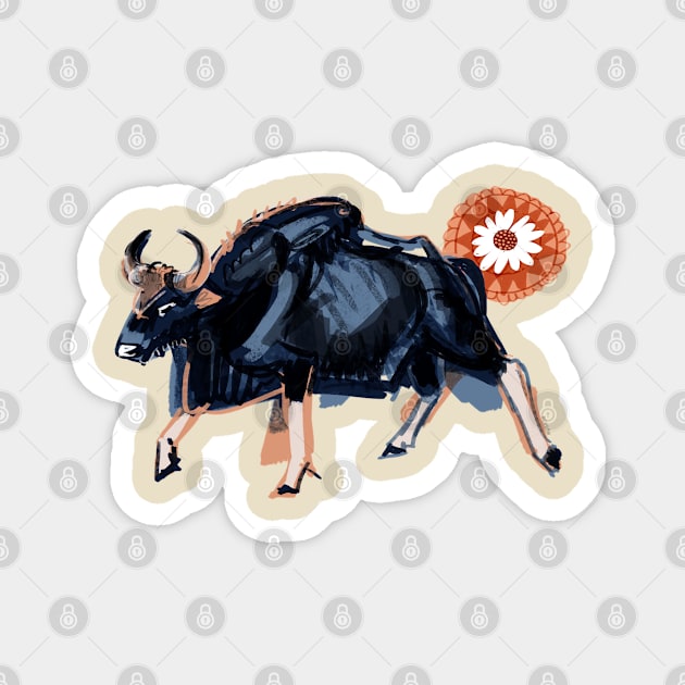 Gaur bull Magnet by belettelepink