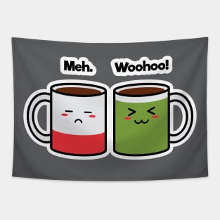 Coffee Friends | Charging | Battery | Cute Kawaii | Gray Tapestry