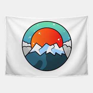 mountain sunset Tapestry