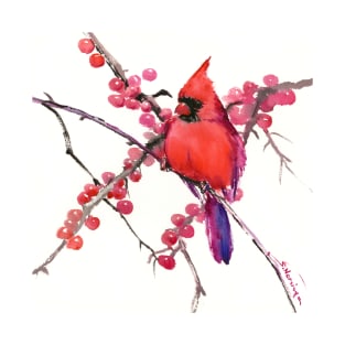 Cardinal Bird and Berries T-Shirt