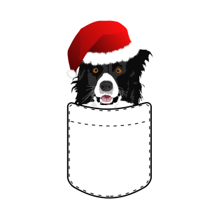 Rough Border Collie Christmas Dog In Your Pocket T-Shirt