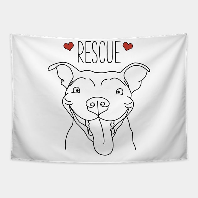 Cute Funny Pitbull Dog Rescue Gift Dog Lover Tapestry by MintedFresh