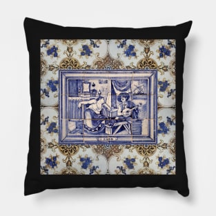 Portuguese folk art Pillow