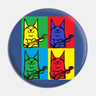 cat,guitar,bass,kitten pop art by LowEndGraphics Pin