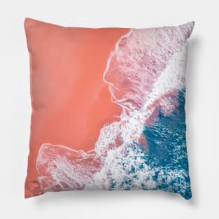 Pink Sandy Beach Pillow