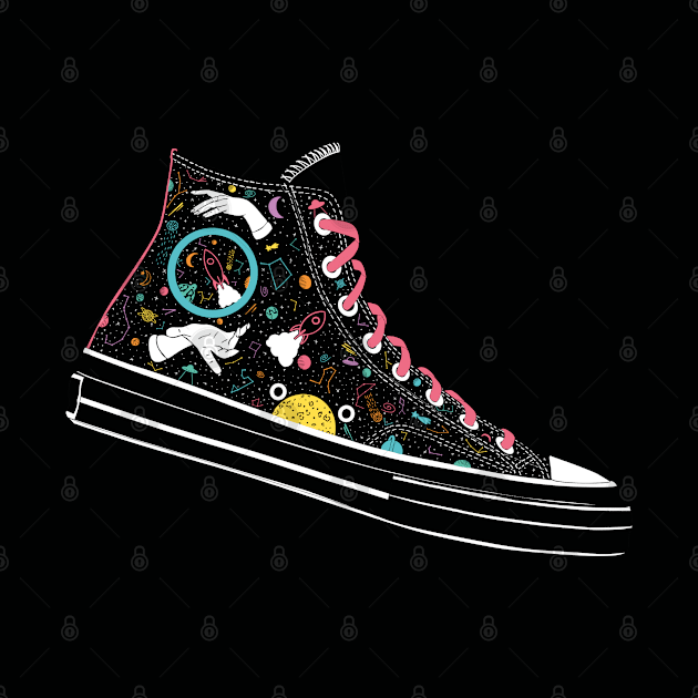 Space Converse Illustration black &amp; colour by MickeyEdwards