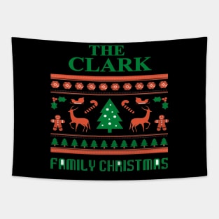 Family Christmas - Groovy Christmas CLARK family, Family Christmas T-shirt, Pjama Tapestry