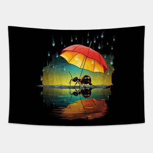 Ant Rainy Day With Umbrella Tapestry