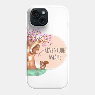 adventure awaits, squirrel in the tree Phone Case