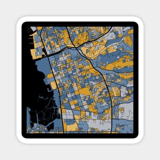 Chula Vista Map Pattern in Blue & Gold Magnet