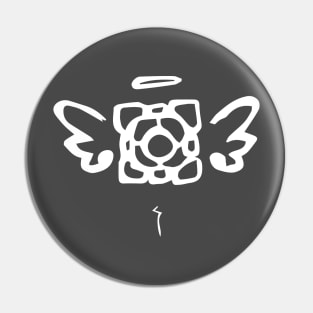 Companion Cube, white Pin