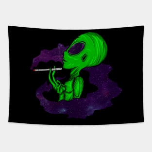 smoking alien Tapestry