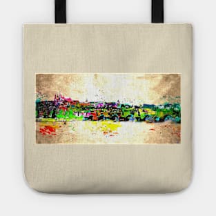 Prague Skyline Grunge Tote