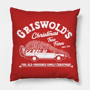 Griswold's Tree Farm (white) Pillow