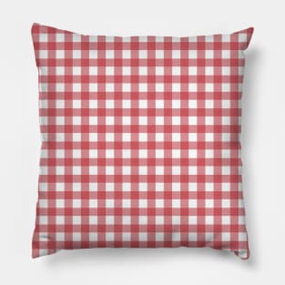 Checked gingham red and white background Pillow