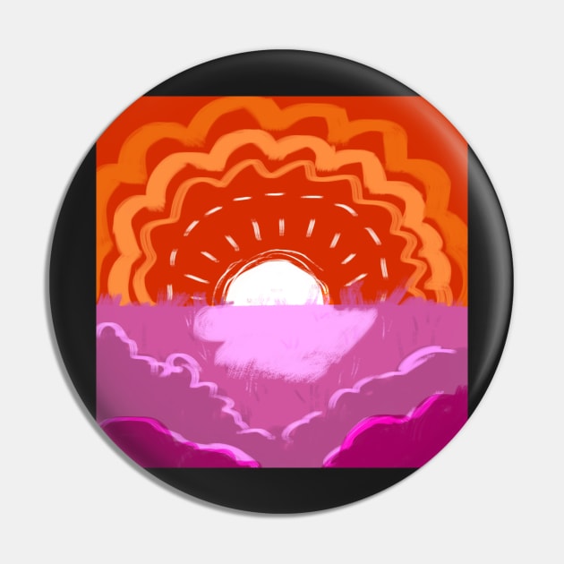 Subtle sunset lesbian Pin by digitalisdraws