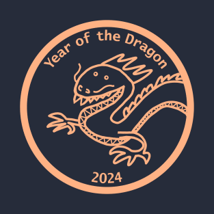 Year of the Dragon Peach Fuzz 2024 Portrait T-Shirt