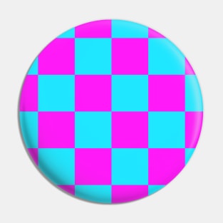 Checkerboard Square Seamless Pattern - Blue & Magenta Pin