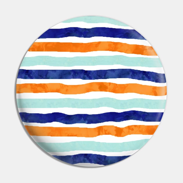 Navy orange sky blue watercolor hand-drawn stripes Pin by dreamingmind