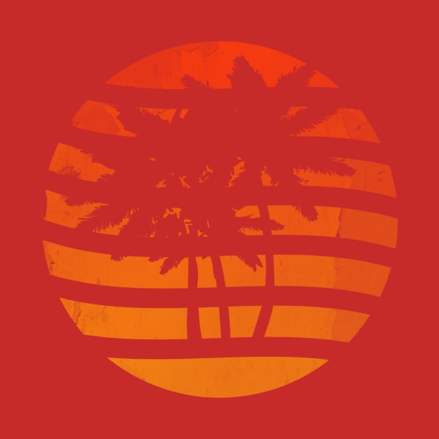 Palm Trees Cool Abstract Sunset Grunge by ddtk