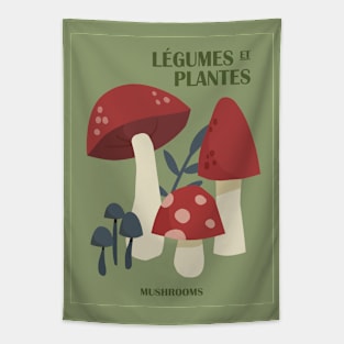 Mushrooms, Cottagecore decor, Goblincore, Posters aesthetic, Autumn art, Museum poster, Abstract Tapestry