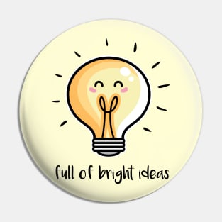 Kawaii Cute Lightbulb Of Bright Ideas Pin