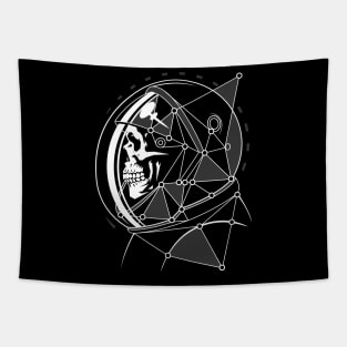 Skull Astronaut geometric Tapestry