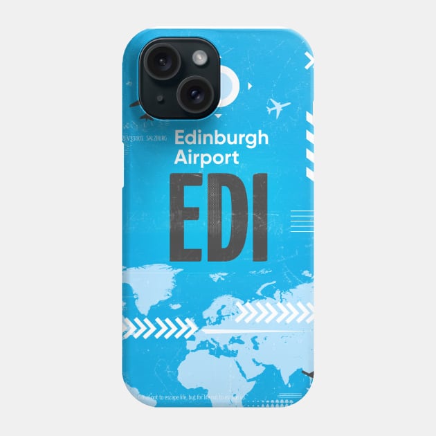 EDI Edinbutgh airport code Phone Case by Woohoo