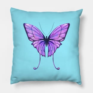 Purple butterfly emoji Pillow