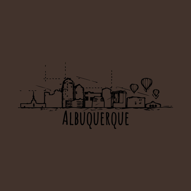 Albuquerque City Skyline Cartoon Funny Albuquerque City T