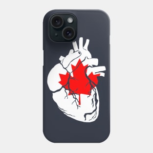 Anatomical heart design, Canadian flag Phone Case