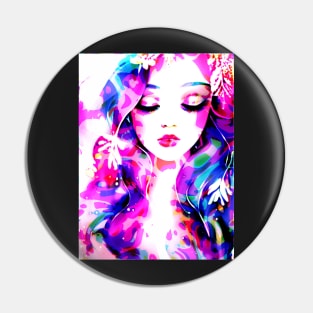 Graphic Pop Art Female Pin