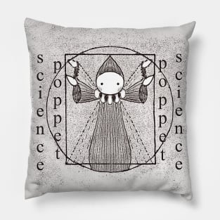 Vitruvian Poppet in Black and White Pillow