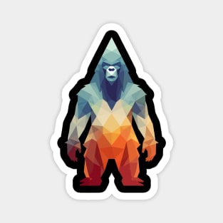 Geometric Retro Colorful Sasquatch Magnet