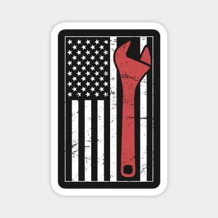 American Flag & Wrench Magnet