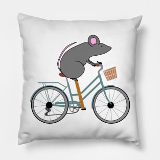 Mouse on a bike Pillow