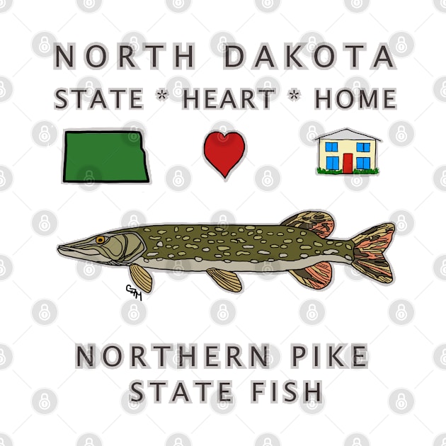North Dakota - Northern Pike - State, Heart, Home - state symbols by cfmacomber