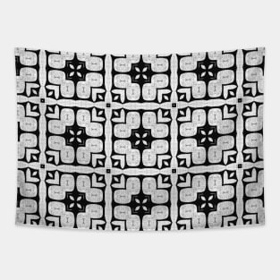 Black and white rectangular print Tapestry