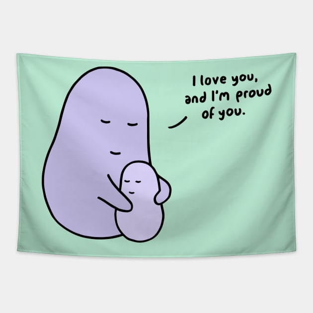 Hug - I Love You (Mint Green) Tapestry by ImperfectLife