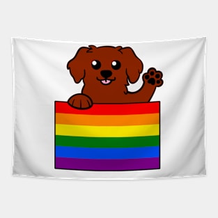 Love is Love Puppy - Red v2 Tapestry