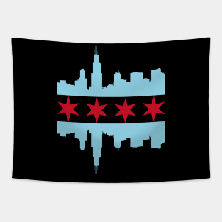 Chicago Skyline Flag Tapestry