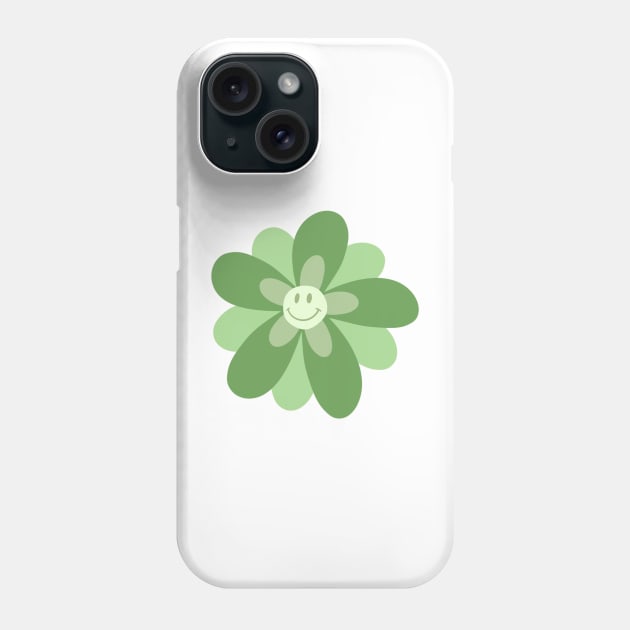 Bright and Cheerful Flower Smiley Face -  spring green Phone Case by JuneNostalgia