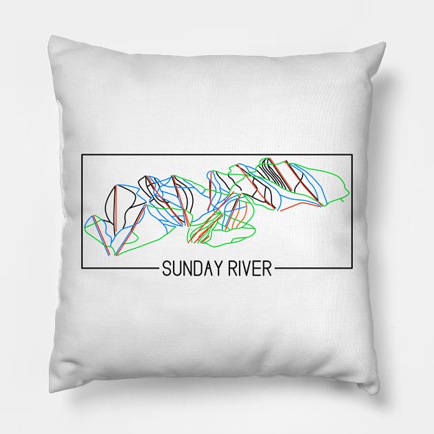 Sunday River Colored Trail Map Pillow by ChasingGnarnia