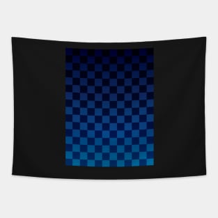 Dark Blue Checkers Tapestry