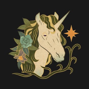 Vintage Unicorn With Flowers T-Shirt